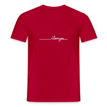 Ich liebe dich - Men's T-Shirt - red - Front - AI Model Male 178 dark (178cm)