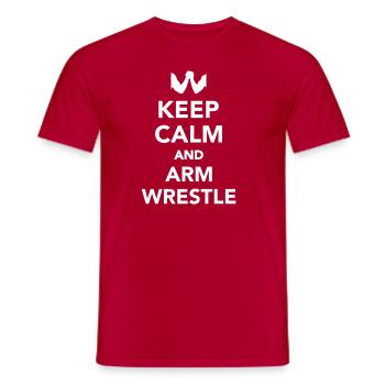 Keep calm and Arm wrestle - T-shirt homme - rouge - Devant - AI Model Male 178 dark (178cm)
