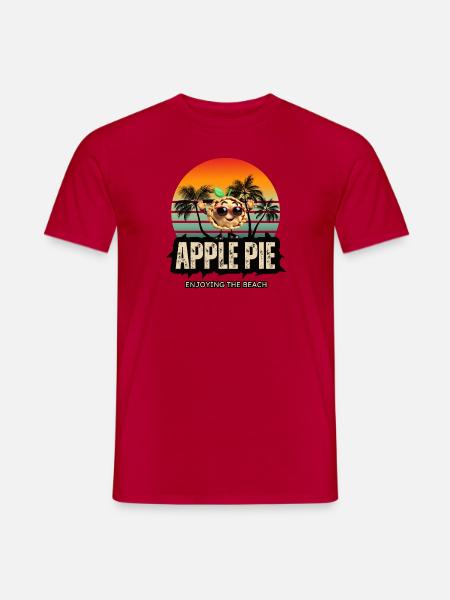 Apfelkuchen am Strand - Männer T-Shirt - Rot
