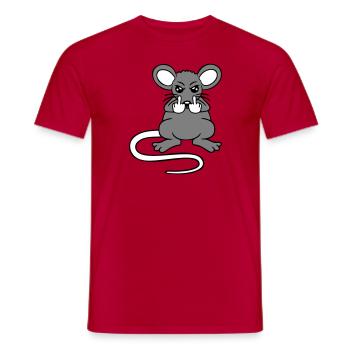 Maus Böse Wütend Frustriert Aggressiv Mittelfinger - Männer T-Shirt - Rot - Vorne - AI Model Male 178 dark (178cm)