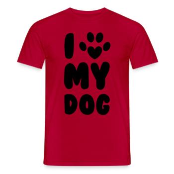 Love My Dog - Men's T-Shirt - red - Front - AI Model Male 178 dark (178cm)