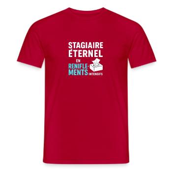 Stagiaire éternel en reniflements intensifs - T-shirt homme - rouge - Devant - AI Model Male 178 dark (178cm)