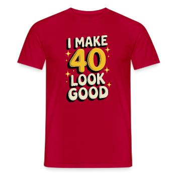 Ich lasse 40 gut aussehen - Männer T-Shirt - Rot - Vorne - AI Model Male 178 dark (178cm)