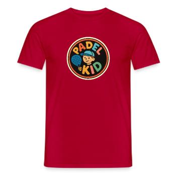 Autocollant du logo Padel Kid - T-shirt homme - rouge - Devant - AI Model Male 178 dark (178cm)
