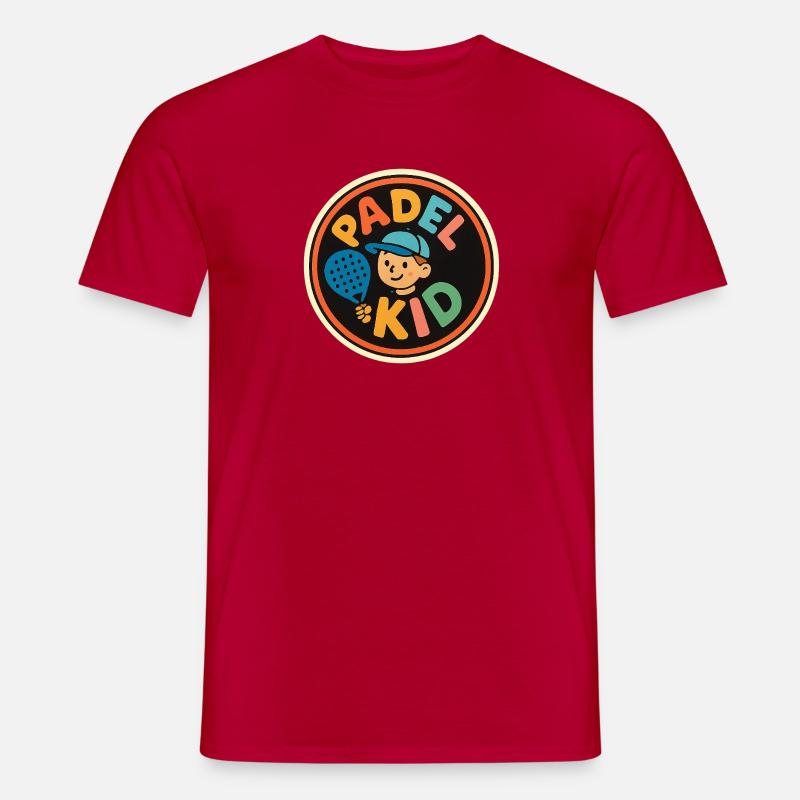 Padel Kind Logo Sticker - Männer T-Shirt - Rot
