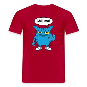 Chill mal - Dicton drôle de Zooki Monster - T-shirt homme - rouge - Devant - AI Model Male 178 dark (178cm)
