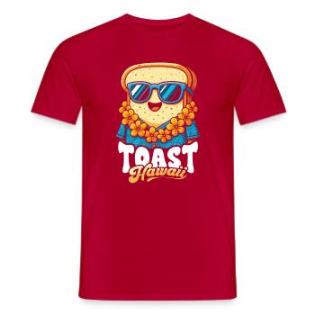 Toast Hawaii with sunglasses - Men's T-Shirt - red - Front - AI Model Male 178 dark (178cm)