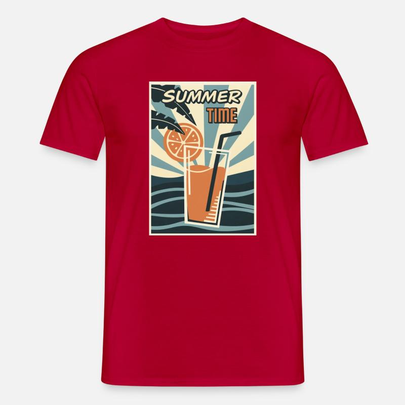 Sommerappelsin-drik retro - Mænd T-shirt - rød