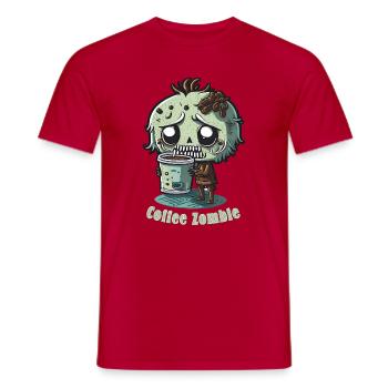 Coffee Monster - Caffeine Zombie - Morning Grouch - Men's T-Shirt - red - Front - AI Model Male 178 dark (178cm)