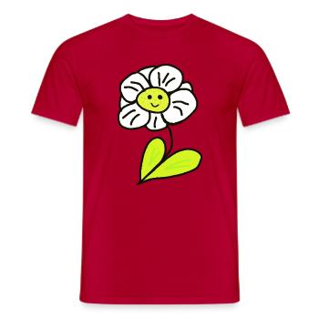 Cheerful Flower Flowers Children - Men's T-Shirt - red - Front - AI Model Male 178 dark (178cm)