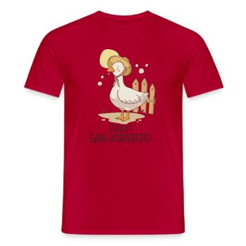 Zack Gans-Körperfoto Lustiges Gänse Motiv - Männer T-Shirt - Rot - Vorne - AI Model Male 178 dark (178cm)