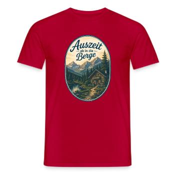 Auszeit in die Berge - Männer T-Shirt - Rot - Vorne - AI Model Male 178 dark (178cm)