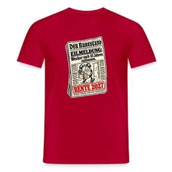 Rente 2027 Wecker entlassen - Männer T-Shirt - Rot - Vorne - AI Model Male 178 dark (178cm)