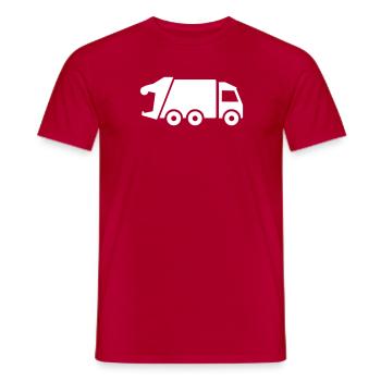 Garbage truck - Men's T-Shirt - red - Front - AI Model Male 178 dark (178cm)