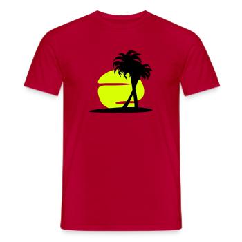 Sund and palm tree (super cheap!) - Men's T-Shirt - red - Front - AI Model Male 178 dark (178cm)