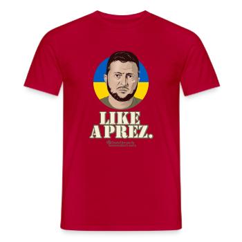 Ukraine President Like A Prez - Men's T-Shirt - red - Front - AI Model Male 178 dark (178cm)