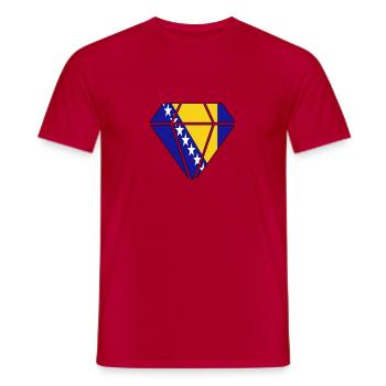 Geschenk Diamant Heimat Wurzeln Bosnien Herzegowi - Männer T-Shirt - Rot - Vorne - AI Model Male 178 dark (178cm)