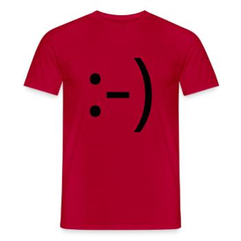 smile :-) - Männer T-Shirt - Rot - Vorne - AI Model Male 178 dark (178cm)