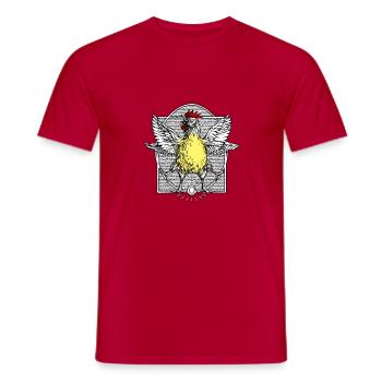 The rooster Vitruve2 - Men's T-Shirt - red - Front - AI Model Male 178 dark (178cm)