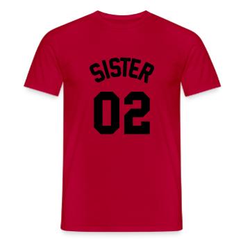 Sister 02 - Männer T-Shirt - Rot - Vorne - AI Model Male 178 dark (178cm)