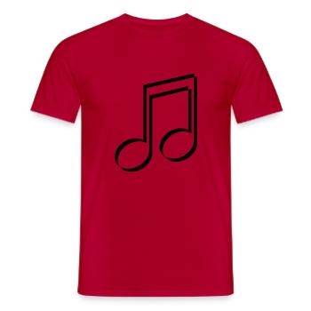 sign party music note music celebrate 3d band konze - Men's T-Shirt - red - Front - AI Model Male 178 dark (178cm)