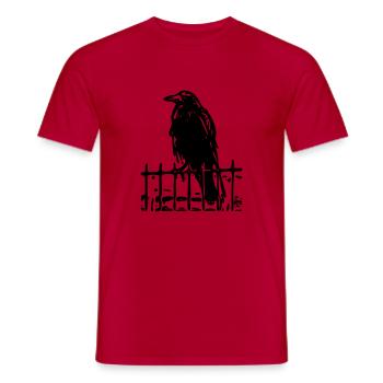 Krähenvogel auf dem Zaun (1c) - Männer T-Shirt - Rot - Vorne - AI Model Male 178 dark (178cm)