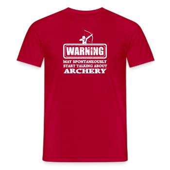 Tir à l'arc 017 - T-shirt homme - rouge - Devant - AI Model Male 178 dark (178cm)