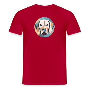 Labrador géométrique - T-shirt homme - rouge - Devant - AI Model Male 178 dark (178cm)