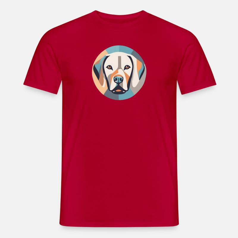 Geometrischer Labrador - Männer T-Shirt - Rot
