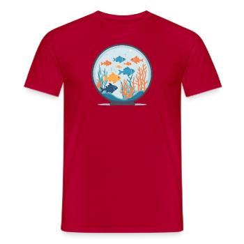 Aqua Harmony - Männer T-Shirt - Rot - Vorne - AI Model Male 178 dark (178cm)