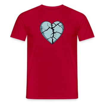 Shattered Affection - Men's T-Shirt - red - Front - AI Model Male 178 dark (178cm)