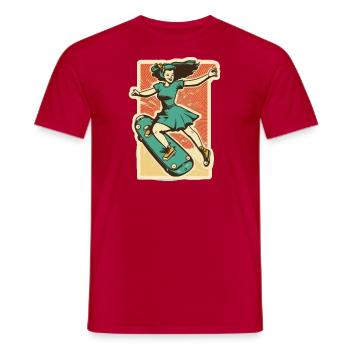 Skater Girl - T-shirt homme - rouge - Devant - AI Model Male 178 dark (178cm)