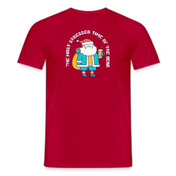Santa Chill Santa Claus Stress Bier - Männer T-Shirt - Rot - Vorne - AI Model Male 178 dark (178cm)