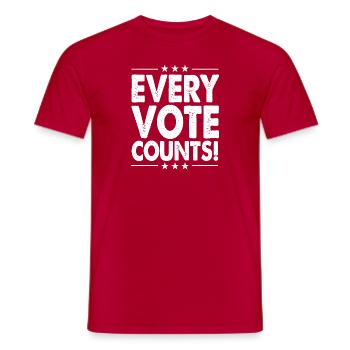 Every Vote Counts Election - Men's T-Shirt - red - Front - AI Model Male 178 dark (178cm)