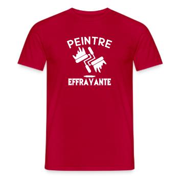 Cadeau femme Peintre effrayante - T-shirt homme - rouge - Devant - AI Model Male 178 dark (178cm)