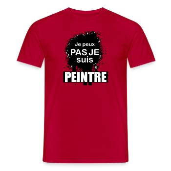 Tshirt femme Je peux pas je suis Peintre - T-shirt homme - rouge - Devant - AI Model Male 178 dark (178cm)