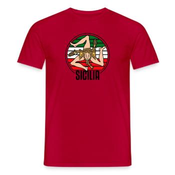 Sizilien flagge Sizilien Palermo Italien - Männer T-Shirt - Rot - Vorne - AI Model Male 178 dark (178cm)