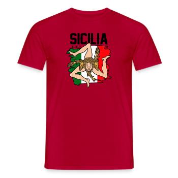 Sizilien flagge Sizilien Palermo Italien - Männer T-Shirt - Rot - Vorne - AI Model Male 178 dark (178cm)