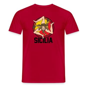 Sizilien flagge Sizilien Palermo Italien - Männer T-Shirt - Rot - Vorne - AI Model Male 178 dark (178cm)