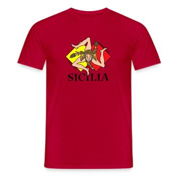Sizilien flagge Sizilien Palermo Italien - Männer T-Shirt - Rot - Vorne - AI Model Male 178 dark (178cm)