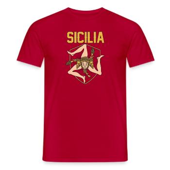 Sizilien flagge Sizilien Palermo Italien - Männer T-Shirt - Rot - Vorne - AI Model Male 178 dark (178cm)