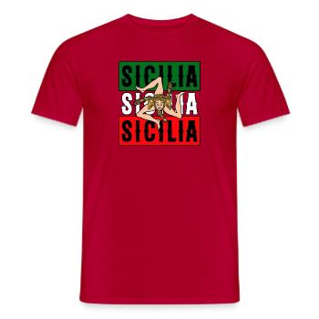Sizilien flagge Sizilien Palermo Italien - Männer T-Shirt - Rot - Vorne - AI Model Male 178 dark (178cm)