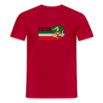 Sizilien flagge Sizilien Palermo Italien - Männer T-Shirt - Rot - Vorne - AI Model Male 178 dark (178cm)