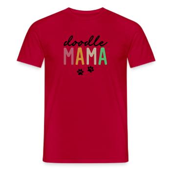 Women Doodle Mama Labradoodle Goldendoodle - Men's T-Shirt - red - Front - AI Model Male 178 dark (178cm)