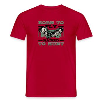 Né pour voler et élevé pour chasser - T-shirt homme - rouge - Devant - AI Model Male 178 dark (178cm)