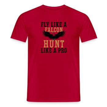 Fliegen Wie Ein Falke Jagen Wie Ein Profi - Männer T-Shirt - Rot - Vorne - AI Model Male 178 dark (178cm)