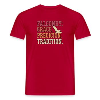 Falknerei Grace Precision Tradition Falkenjäger - Männer T-Shirt - Rot - Vorne - AI Model Male 178 dark (178cm)