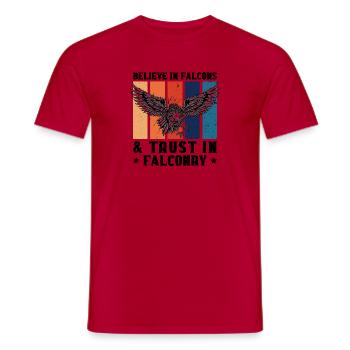 Croyez aux faucons et faites confiance au - T-shirt homme - rouge - Devant - AI Model Male 178 dark (178cm)