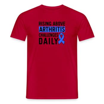 Overcoming the challenges of arthritis - Men's T-Shirt - red - Front - AI Model Male 178 dark (178cm)