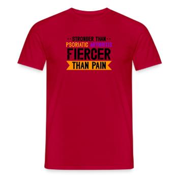 Plus fort que le rhumatisme psoriasique plus fort que le - T-shirt homme - rouge - Devant - AI Model Male 178 dark (178cm)